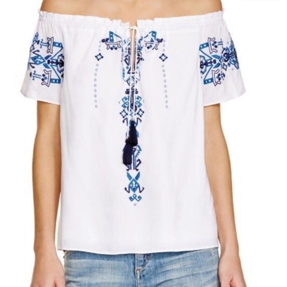 Parker Off Shoulder Embroidered Top - Picture 2 of 16